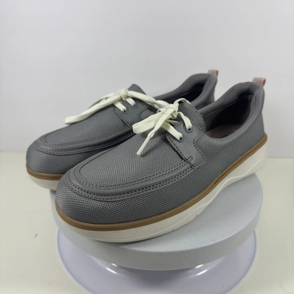Sperry Women's Gray Canvas Boat Shoes Comfort Casual Lace Up‎ Size 10